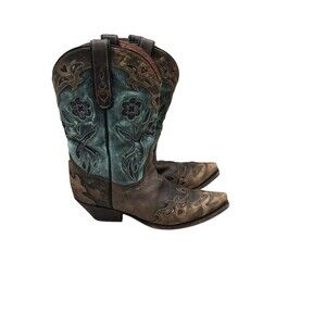 Dan Post Vtg. Bluebird Snip Toe Leather Western Cowboy Boots DP3544 Womens 9.5